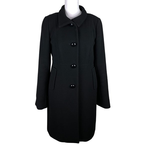 J Crew Thinsulate Wool Peacoat Trench Wool Black Coat Jacket Women's Size 4 - Picture 5 of 12